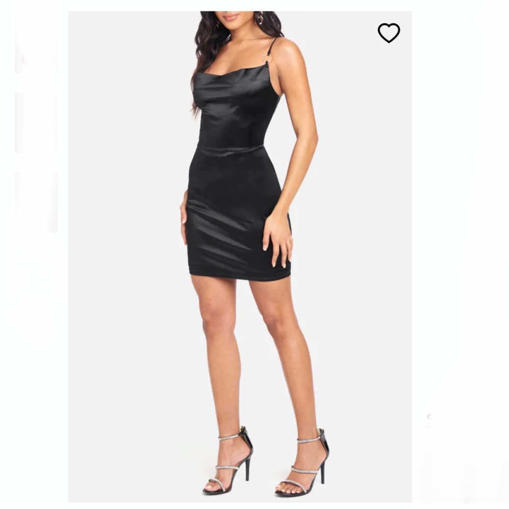 SATIN GOLD RING MINI DRESS - Picture 3 of 4